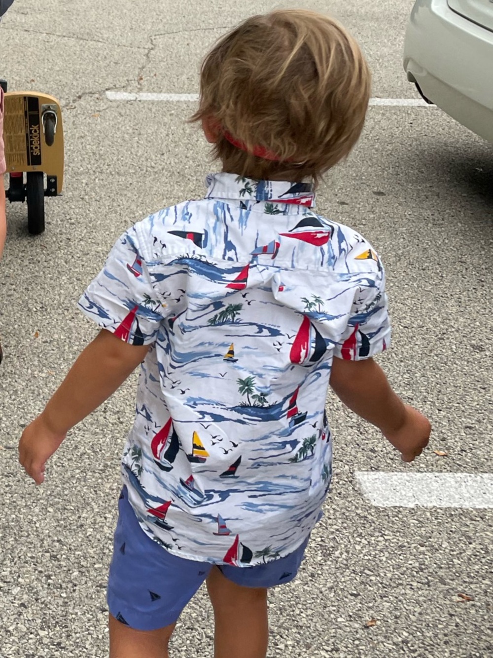 Crewcuts Boys' Nautical Sailboat Button-Up Shirt — White with Red, Blue & Yellow - Picture 4 of 4